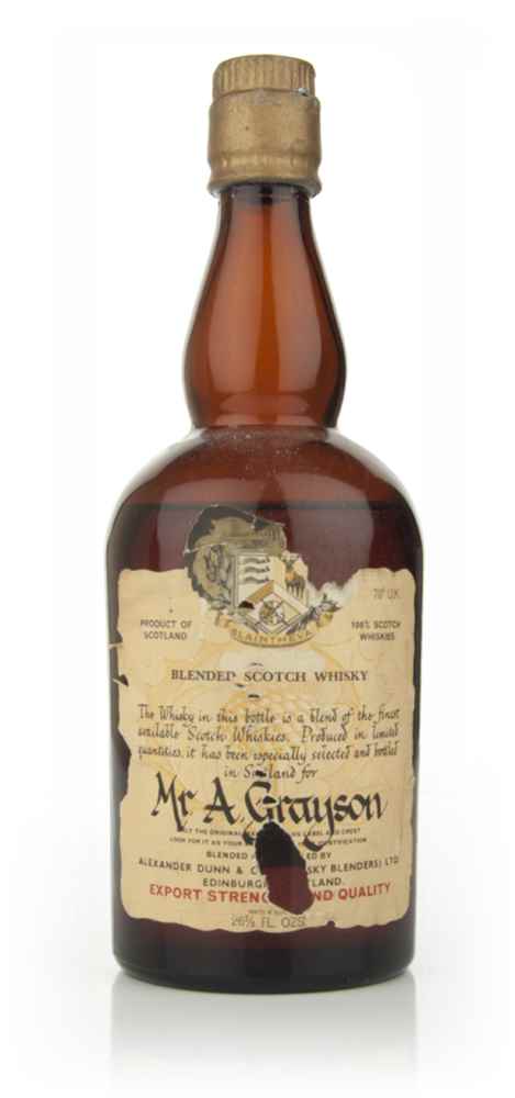 Alexander Dunn Blended Scotch Whisky - 1960s - for Mr Grayson
