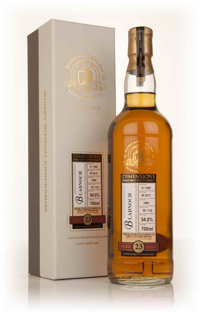 Bladnoch 23 Year Old 1990 (cask 3484) - Dimensions (Duncan Taylor)