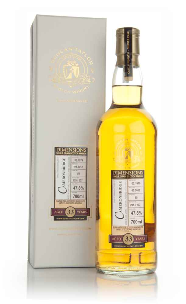 Cameronbridge 33 Year Old 1979 Cask 55- Dimensions (Duncan Taylor)